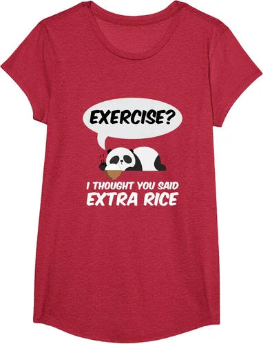 Vista 47 de ¿Ejercicio? I Thought You Said Extra Rice Panda Gift T-Shirt, Negro, S