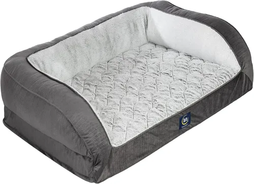 Vista 11 de Serta Cama ortopédica acolchada tipo sofá para perros - Marrón chocolate (Pequeño)
