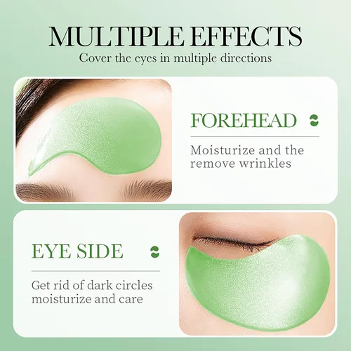 Vista 6 de AKARY Parches de aloe vera para ojeras, ojos hinchados y arrugas, 98% esencia de aloe y colágeno con infusión de colágeno, cuidado suavizante
