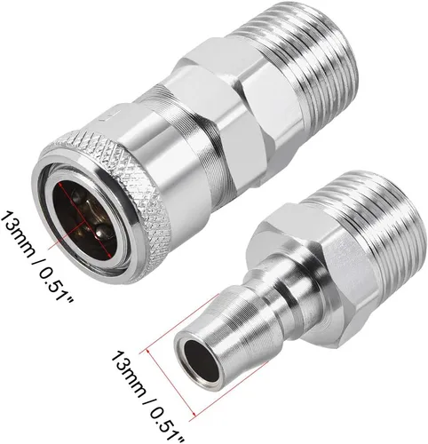 Vista 3 de uxcell Herramienta de aire lavadora a presión macho acoplador de alto flujo enchufe G1/2 conexión rápida conjunto