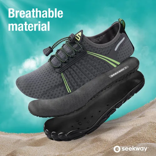 Vista 3 de SEEKWAY - Zapatos de agua unisex, de secado rápido, tipo calcetín y con sensación de pies descalzos para adultos ideales para playa, natación, río