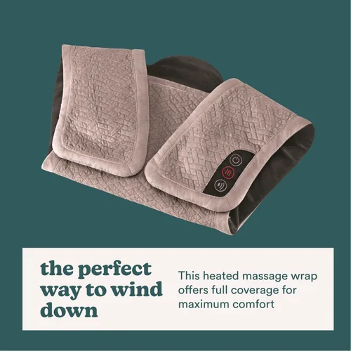 Vista 6 de Homedics Envoltura Masajeadora de Hombro con Calor y Vibración, Comfort Pro Elite, Tela Suave, Alivio de la Tensión, 2 Velocidades y Estilos, Largo