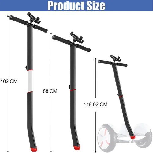 Vista 2 de ToLanbbt Manillar de patinete ajustable para Segway Ninebot Mini PRO con soporte para teléfono, control de palanca de liberación de presión de Negro