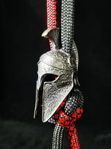 Vista 3 de Retro latón poderoso casco edc perlas llavero DIY accesorios cuentas de paracord