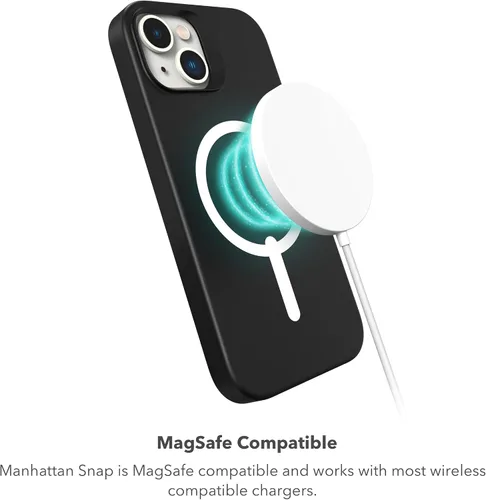 Vista 5 de ZAGG Manhattan Snap - Funda para iPhone 15, silicona de alta calidad para iPhone 15, material de grafeno duradero, superficie lisa con un cómodo