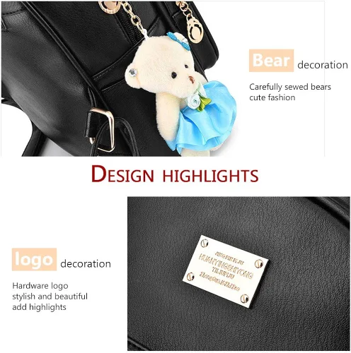 Vista 5 de Mochila de cuero pequeña para mujer mochila de viaje casual para niñas S