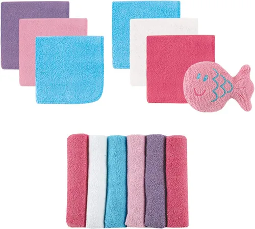 Vista 7 de Luvable Friends Paños unisex de algodón para bebé, color azul sólido, talla única