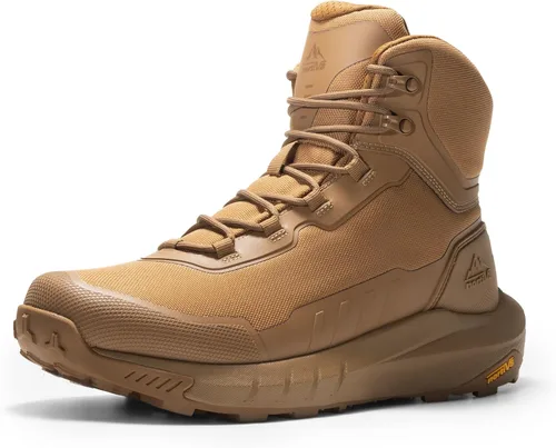 Vista 11 de NORTIV 8 Suela acolchada táctica ligera para hombre, para el trabajo, todo el día, cremallera lateral, motocicleta, combate, militar, bota