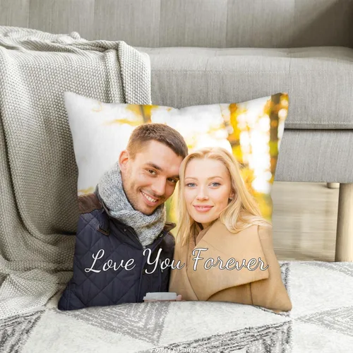 Vista 2 de Funda de almohada personalizada con imagen, funda de almohada de terciopelo personalizada de 16 x 16 pulgadas con texto fotográfico, regalos