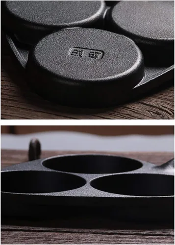 Vista 5 de Sartenes para tortilla de 3 tazas de huevo, sartén de hierro fundido para huevos