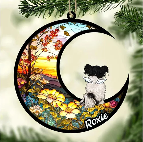 Vista 700 de LOVELYPOD Adorno de Navidad personalizado para perro Basset Hound (marrón) Basset Hound (marrón) adorno para atrapasoles de perro, razas de perros