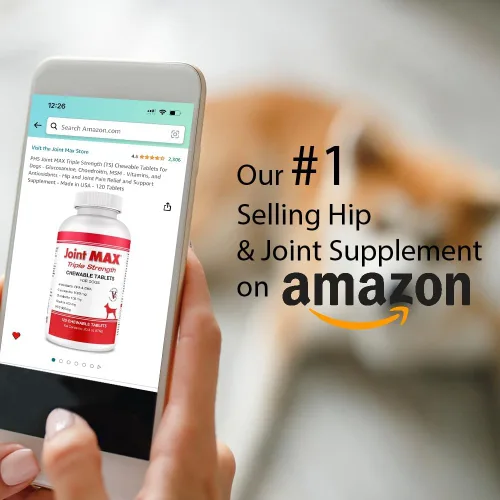 Vista 2 de Double Strength - Vitaminas, minerales y antioxidantes - Suplemento máximo de salud articular para perros - 120 tabletas masticables