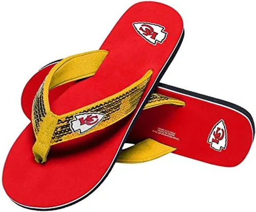 Vista 15 de FOCO Womens NFL Team Logo Sequin Strap Sandals Flip Flops
