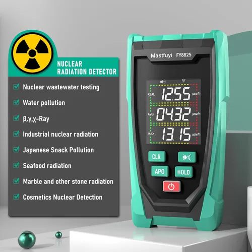 Vista 3 de Detector de radiación nuclear Mastfuyi Contador Geiger en tiempo real Beta Gamma X-ray Portable Rechargeable Radiation Monitor,Real-Time Value