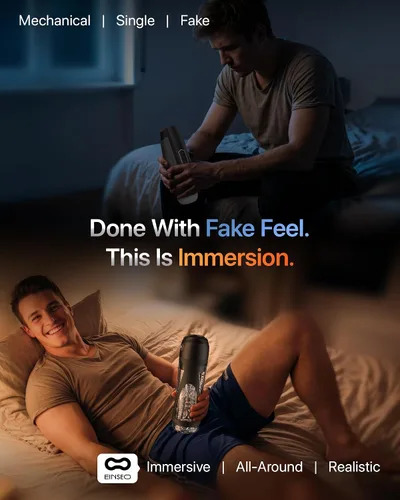 Vista 10 de EINSEO Masturbador masculino de succión con manga profunda de 7.1 pulgadas, juguetes sexuales AI Sync para hombres, succión y vibración de 7
