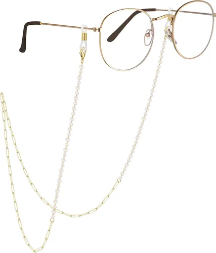 Vista 36 de AllenCOCO Cadena para gafas, correa para lentes de sol para mujer, cadena de oro de 14 quilates, soporte para lentes alrededor del cuello