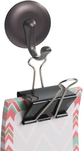 Vista 4 de iDesign York AFFIXX - Ganchos de almacenamiento autoadhesivos de plástico sin BPA, 2.3 x 2 x 1.5 pulgadas, bronce (paquete de 2)