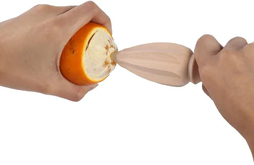 Vista 6 de FLEXMAN Wooden Lemon Squeezer Reamer, Multi Purpose Useful Manual Citrus Squeezer, Lemon Hand Juicer, Lime Squeezer for Lemons, Limes, Oranges