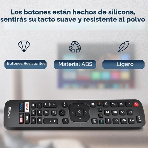 Vista 4 de Nuevo reemplazo universal Sharp aquos TV Control remoto EN2A27 compatible con Sharp Hisense Control remoto LCD LED HDTV Smart TV Control remoto