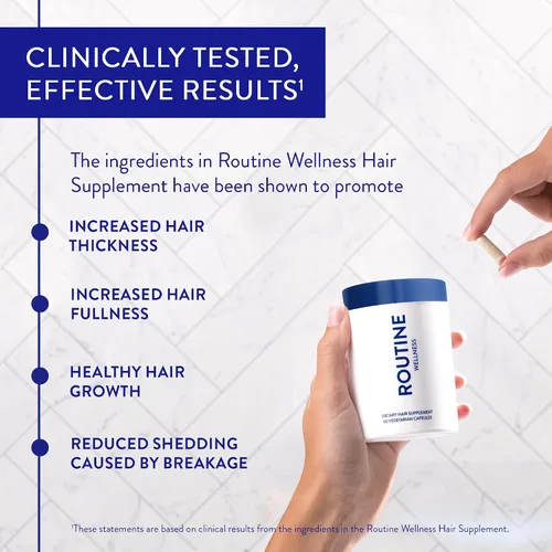 Vista 5 de Paquete Routine Wellness - Juego de Champú y Acondicionador para Cabello Fino, Dos Sueros para la Salud del Cuero Cabelludo, Suplemento