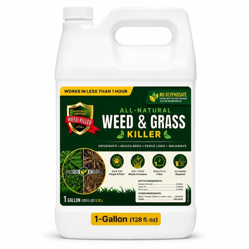 Vista 11 de Natural Armor Fórmula concentrada totalmente natural para matar malezas y hierbas. No contiene glifosato (320 onzas, 2.5 galones) Funciona