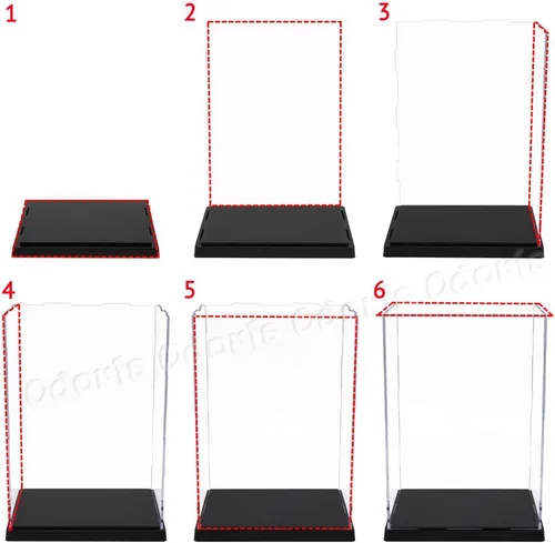 Vista 5 de Odoria Caja transparente de 8 pulgadas para trofeo de estatua de 6 pulgadas de alto - Protector acrílico para figuras de muñecas a escala 1/12