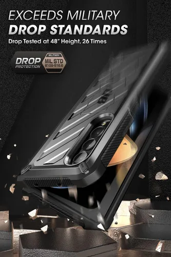 Vista 3 de SUPCASE Funda para Galaxy Z Fold 4 con soporte y clip para cinturón (Unicorn Beetle), [protector de pantalla integrado]