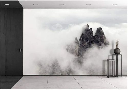 Vista 22 de wall26 Adhesivo mural removible para pared, vista aérea, bosque verde, montaña, lago, naturaleza, desierto, fotografía, realismo, paisaje rústico