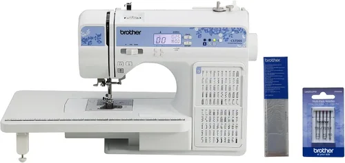 Vista 12 de Máquina computarizada Brother CS7205, 150 puntadas integradas, 1 fuente, mesa ancha, 11 pies de costura, color blanco