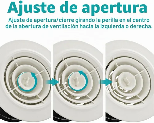Vista 2 de Rejilla de Ventilación Redonda de 4 Pulgadas, HG Power Cubierta de Ventilación Ajustable de ABS, Rejilla de Lamas Blanca Apta para Baño, Oficina