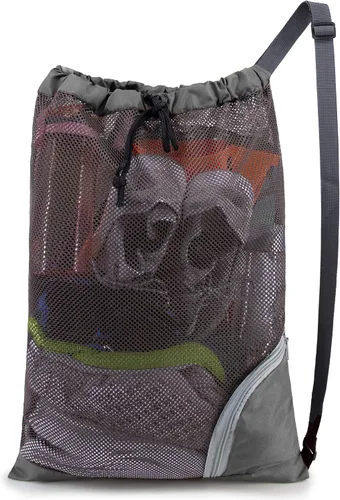 Vista 7 de BeeGreen Gym Bags for Men Women Mesh Drawstring Backpack for Swim Sports Workout Gear Gifts for Swimmers Beach Pool Wrestling Backpack Cinch Bag