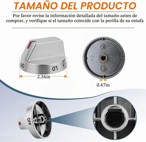 Vista 3 de DG94-03500A/Z para reemplazo de perillas de estufa de gas Samsung, DG94-03500U Repalce DG94-03500A, compatible con NX60T8111SS NX60T8311SS