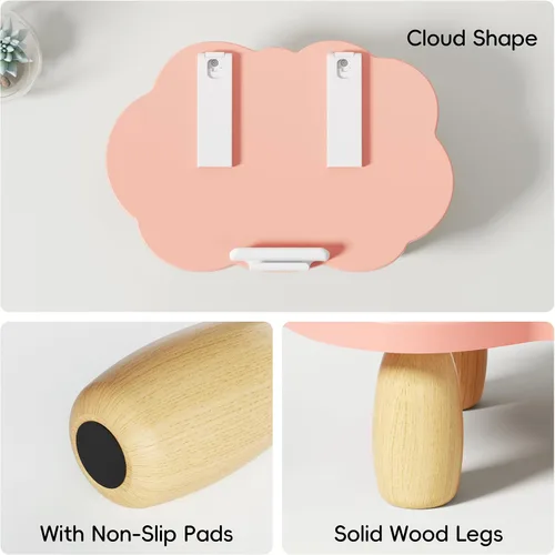 Vista 5 de AFOOYO - Soporte ajustable de madera para laptop, soporte de computadora ergonómico con ángulos de altura, soporte elevador en forma de nube