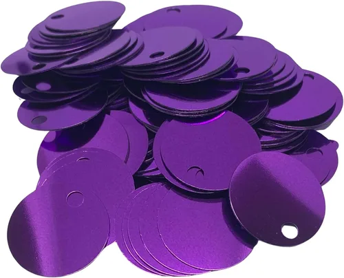 Vista 5 de Paillettes de lentejuelas redondas planas de 10/20/1.181 in, agujero de 0.157 in, mezcla de colores, lentejuelas acrílicas, 1,76 onzas (1.76 oz)
