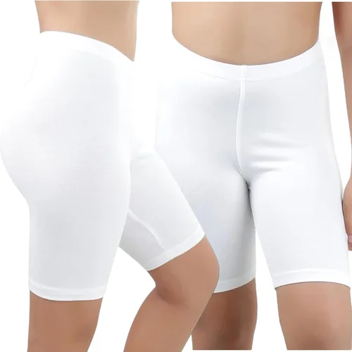 Vista 6 de ToBeInStyle Pantalones cortos activos cómodos de mezcla de algodón para niñas
