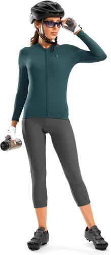Vista 6 de Pantalones de ciclismo acolchados 4D para mujer, pantalones cortos de ciclismo de cintura alta, capris de bicicleta 34, mallas de ciclismo
