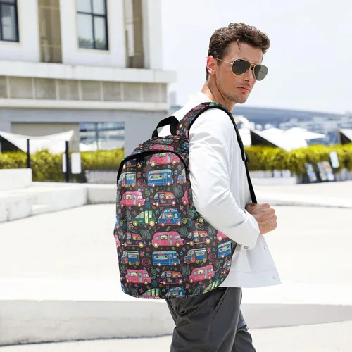Vista 6 de Lindo coche casual Daypacks mochila 15.6 pulgadas portátil mochila para mujeres y hombres se adapta a negocios turísticos B0404640