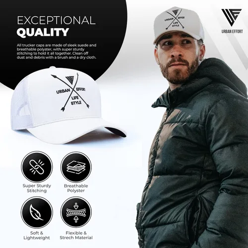 Vista 103 de Urban Effort Gorra trasera de malla, para hombres y mujeres, gorra de béisbol de 5 paneles, gran cierre a presión para caza y senderismo