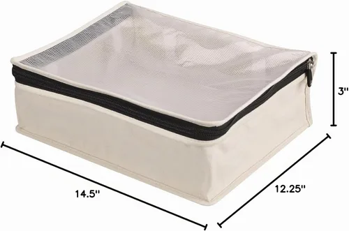 Vista 3 de Household Essentials 3321-1 Cedarline - Bolsa para suéter con cremallera de lona de algodón natural Bolsa de almacenamiento para armarios y debajo