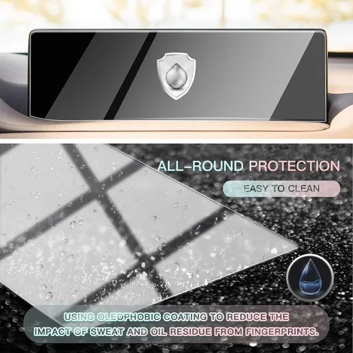 Vista 2 de CDEFG Protector de pantalla de vidrio para Genesis 2021 2022 de 14.5 pulgadas: pantalla de navegación para automóvil Protector de pantalla táctil