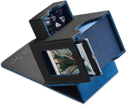 Vista 10 de Mage Tech Caja de cartas para MTG Commander, diseño patentado, pantalla Commander, se adapta a 100 tarjetas de doble manga, ladrillo de tarjetas