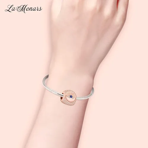 Vista 2 de LaMenars Happy Birthday Heart Charm for Bracelets 925 Silver Beads for Women's Bracelets & Necklaces Balloon & Cake Dangle Pendant for Mother's Day