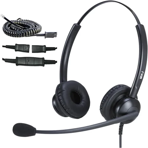 Vista 11 de MKJ Auriculares para teléfonos Cisco Dual Ear Landline Headset con micrófono de cancelación de ruido para teléfono Cisco CP-7821 7841 7941G 7942G