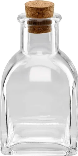 Vista 2 de Ashland Mini botella de vidrio de 4 pulgadas con corcho, tarro decorativo para bodas, fiestas, decoración del hogar, artes y manualidades, paquete
