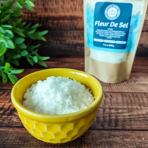 Vista 3 de Fleur De Sel 7oz Gourmet Salt Hand Harvest Dona Maria Gourmet Sal marina natural