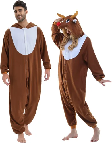 Vista 2 de NEWCOSPLAY Unisex Adult Onesie Pajamas Animal One Piece Costume Cosplay Sleepwear