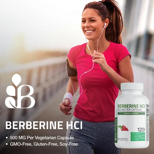 Vista 3 de Bronson Berberina como berberina HCI Berberis Aristata 500mg por cápsula vegetariana sin OMG, 30 cápsulas vegetarianas