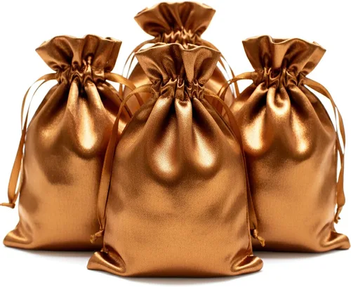 Vista 13 de Bolsas de regalo de satén azul bebé de 4 x 6 pulgadas, bolsas de joyería, bolsas de cordón para recuerdos de boda, baby shower, Navidad, 50 por