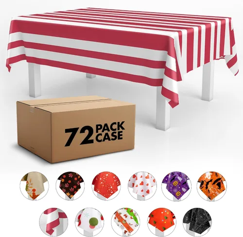 Vista 75 de Grandipity Mantel de plástico desechable de calidad prémium para fiestas con temática de globos de cumpleaños, 1 paquete, 54 x 108 pulgadas, mantel