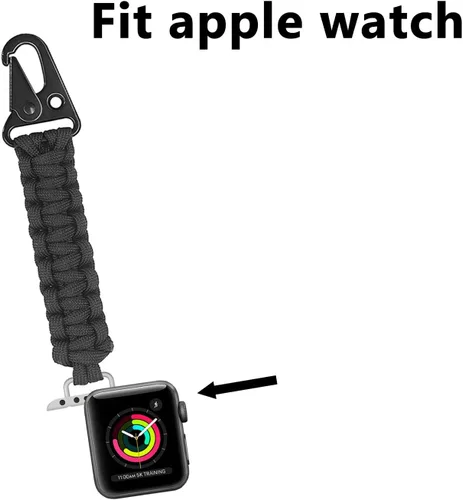 Vista 2 de Keychain Clip for Apple Watch 44/45/46/49mm,Paracord Lanyard for iWatch Series11 10 9 8 7 6 5 4,SE3,Ultra3,Apple Watch Keychain,Outdoor Activities